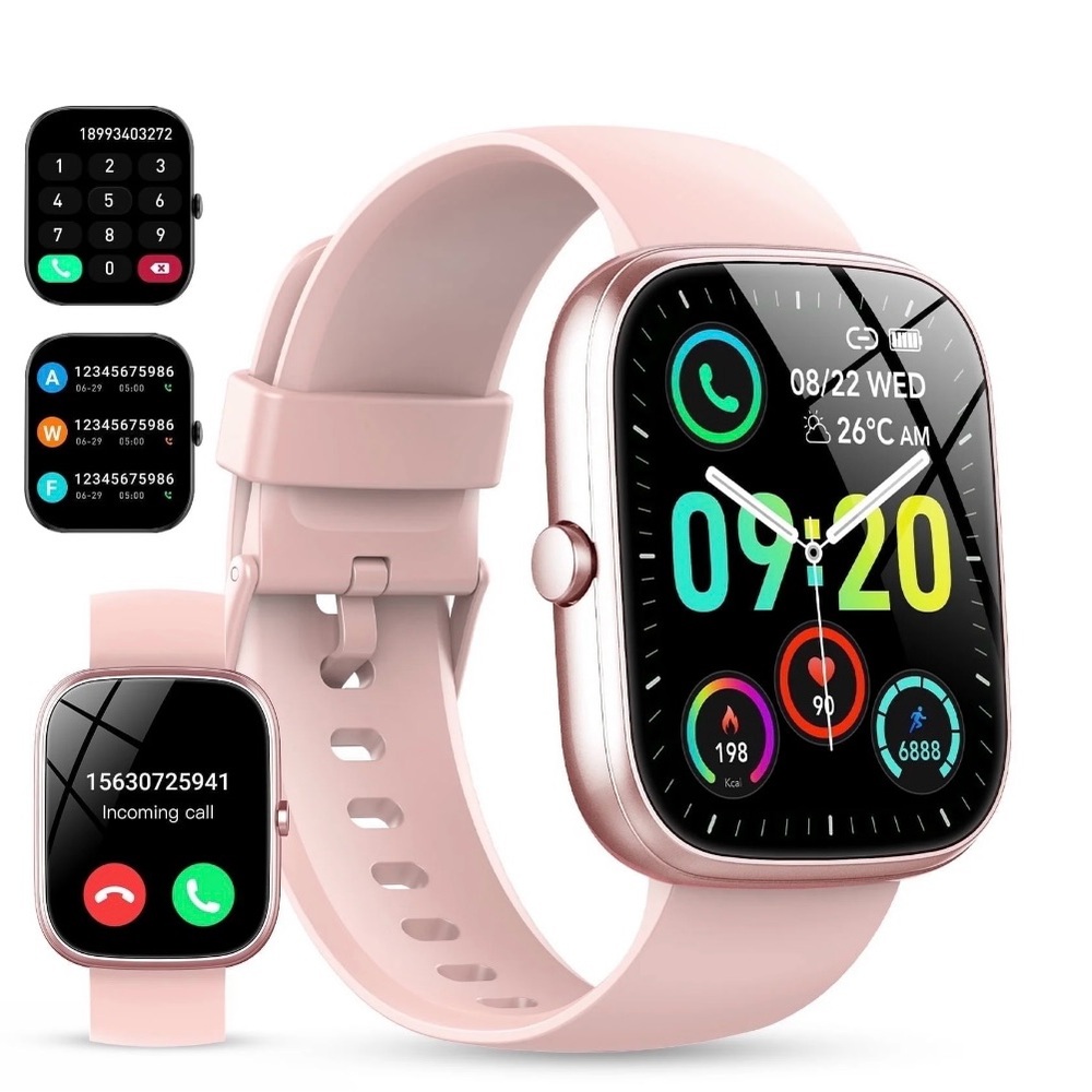 Smartwatch with Pink Band-Android or IOS Compatible NIB